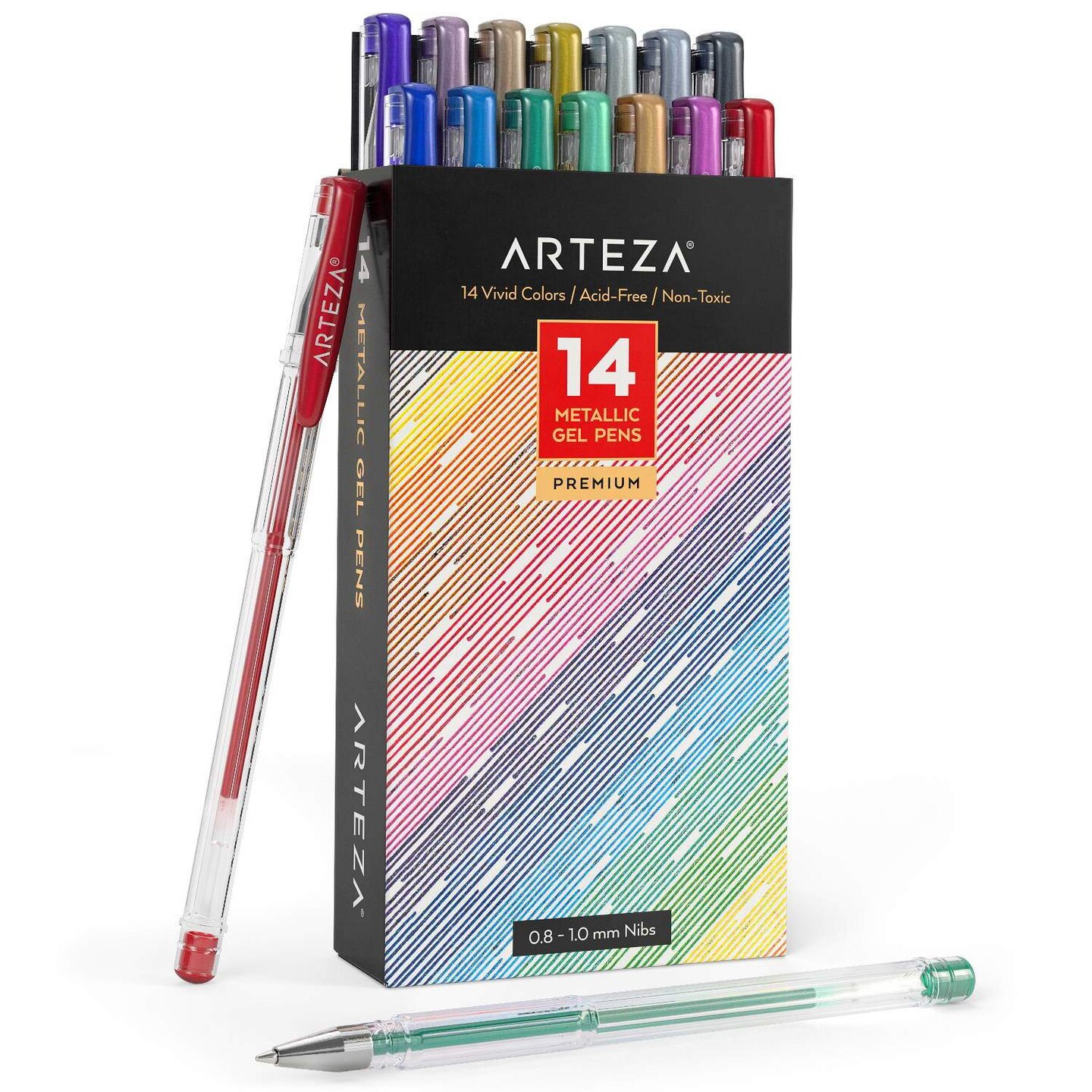  Yoobi Mini Gel Pens & Carrying Case, Neon, Metallic, Glitter  Shades, Multicolor Ink, 1.0mm Medium Tip