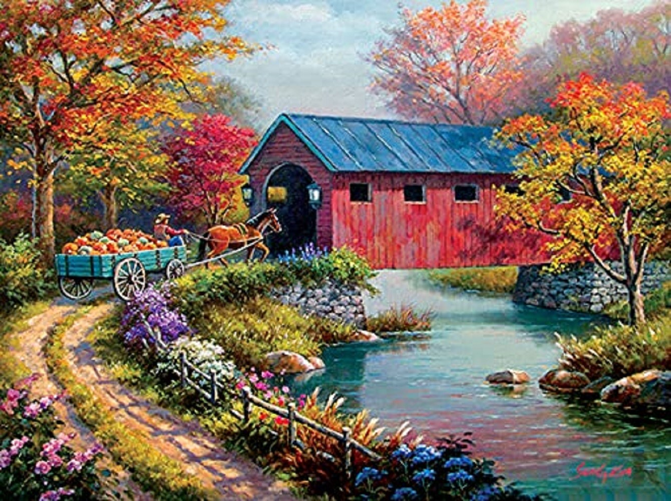 Sunsout Pumpkin Harvest 1000 pc  Halloween Jigsaw Puzzle 36654