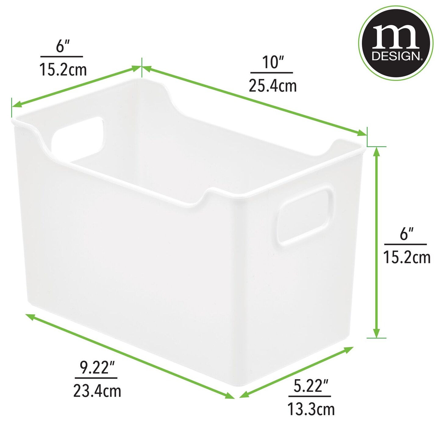 mDesign Storage Organizer Bin with Handles for Cube Furniture, 4 Pack