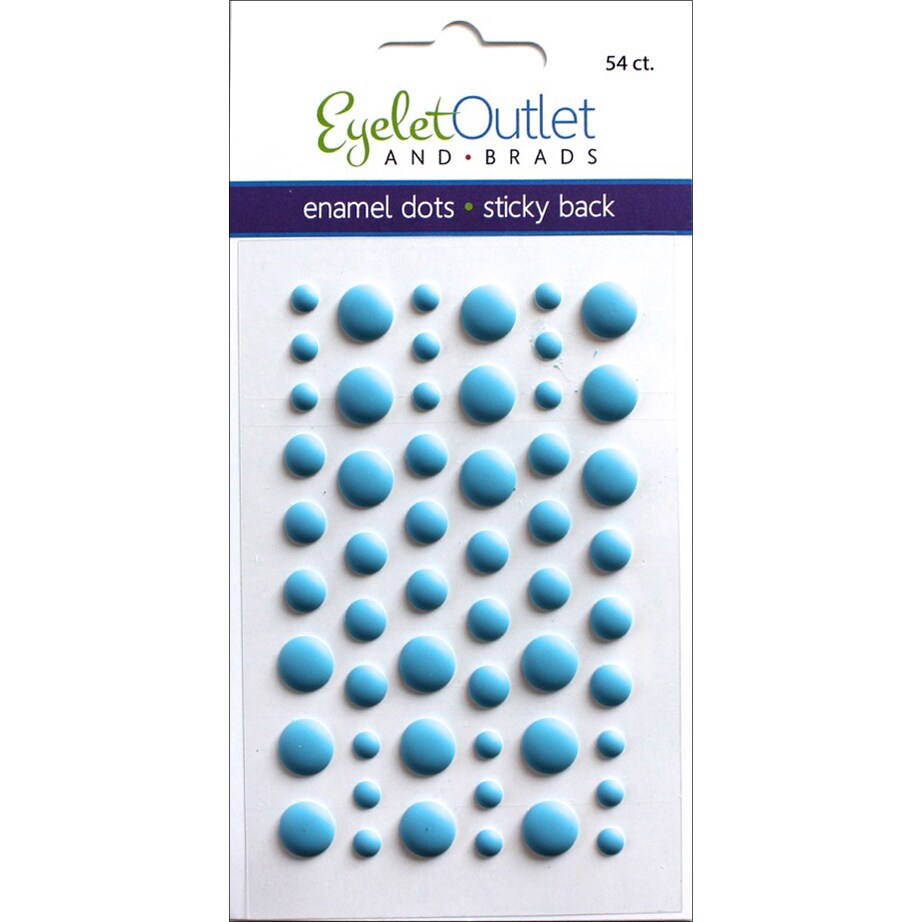 Eyelet Outlet Adhesive-Back Enamel Dots 54/Pkg-Matte Blue