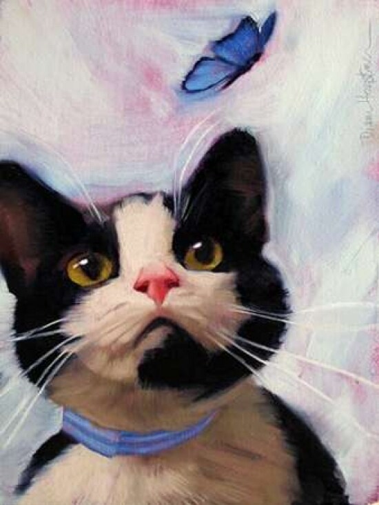Cat and Butterfly Poster Print by Diane Hoeptner - Item # VARPDXH1283D