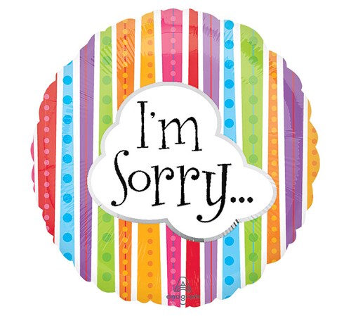 18-Inch I&#x27;m Sorry Colorful Lines Balloon