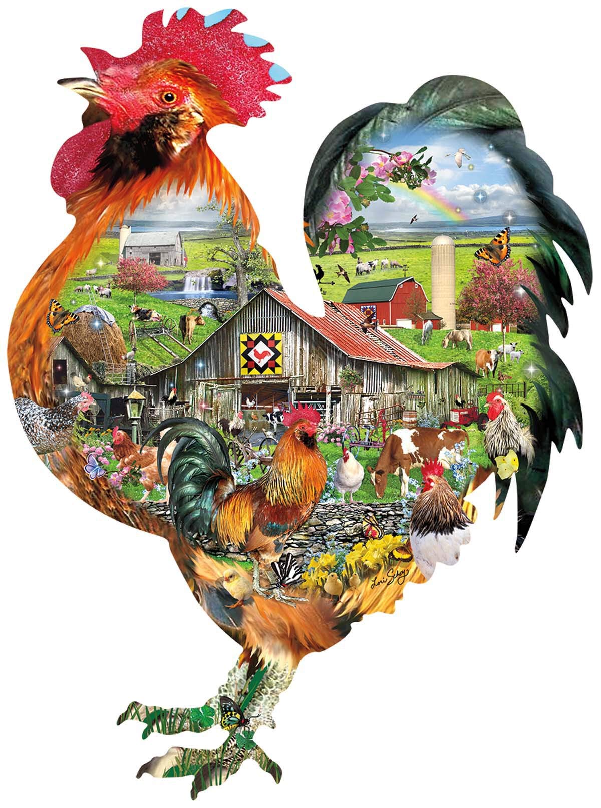 Sunsout Rule the Roost 1000 pc Special Shape Jigsaw Puzzle 95880