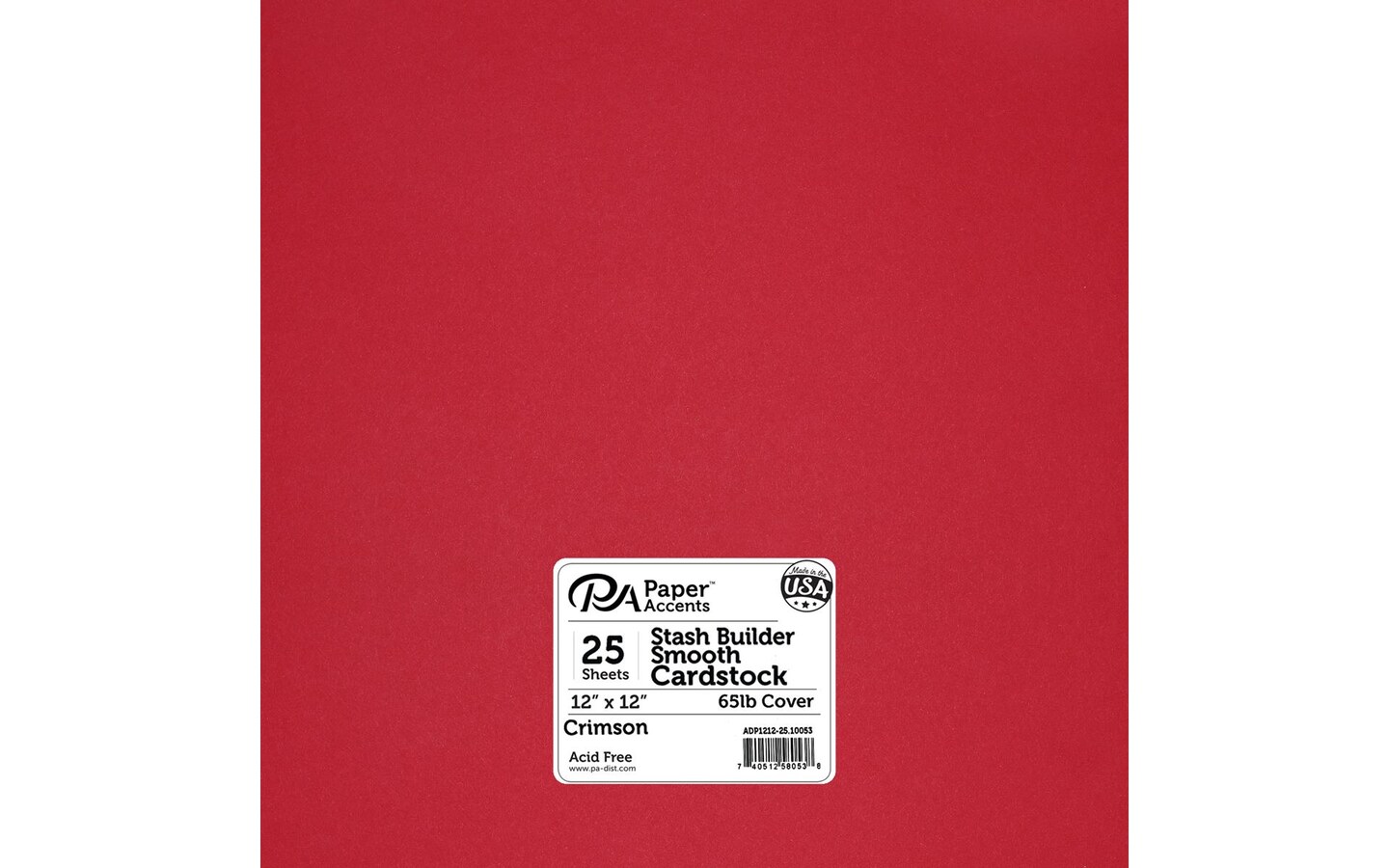 PA Paper Accents Stash Builder Cardstock Pack 12" x 12" Crimson, 65lb