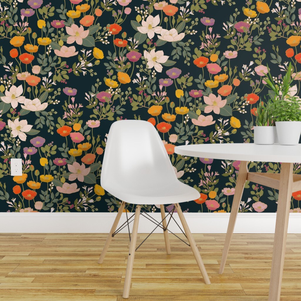 Peel & Stick Wallpaper 2FT Wide Botanical Garden Floral Colourful ...