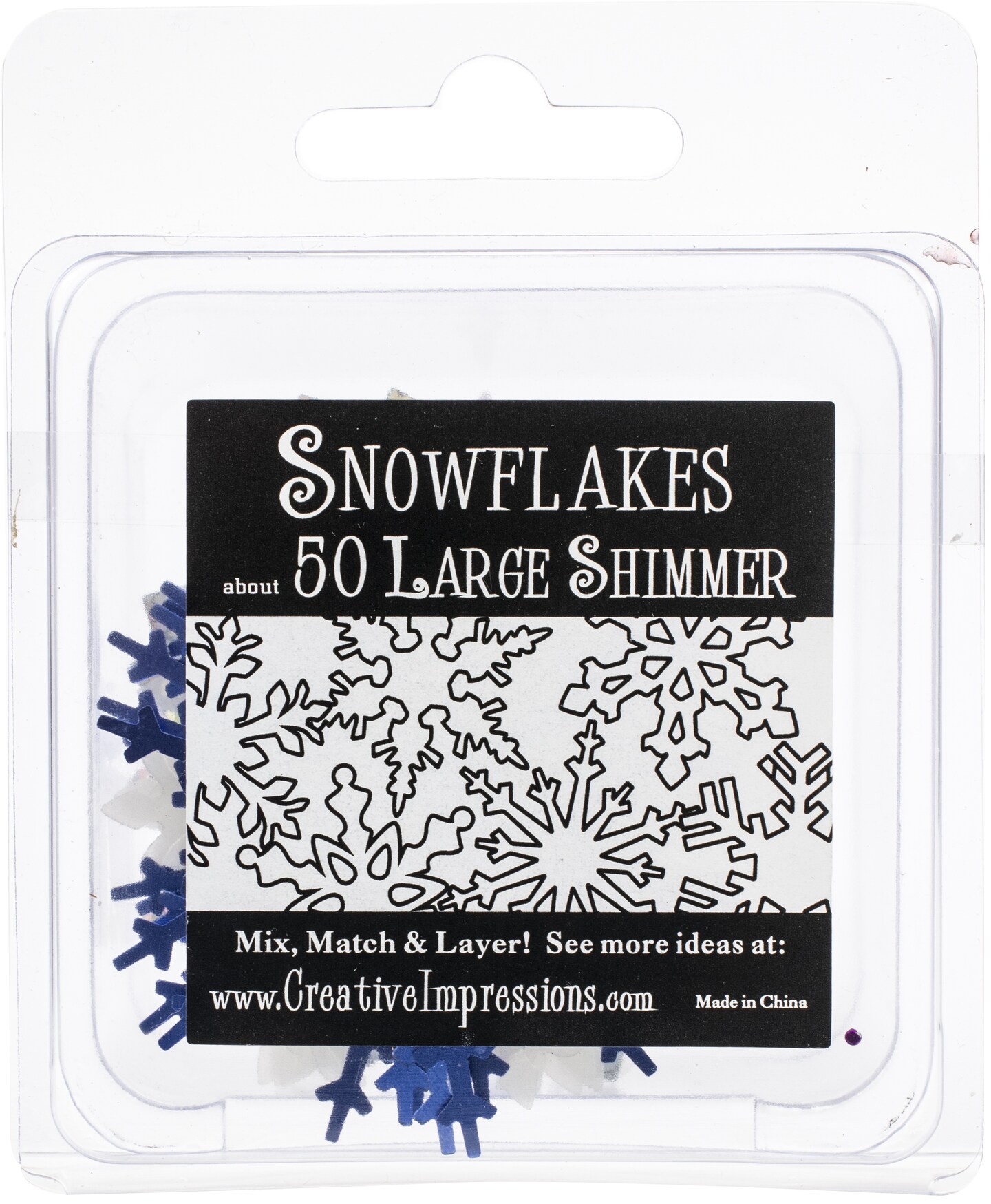 Large Shimmer Snowflakes 2&#x22; 50/Pkg-