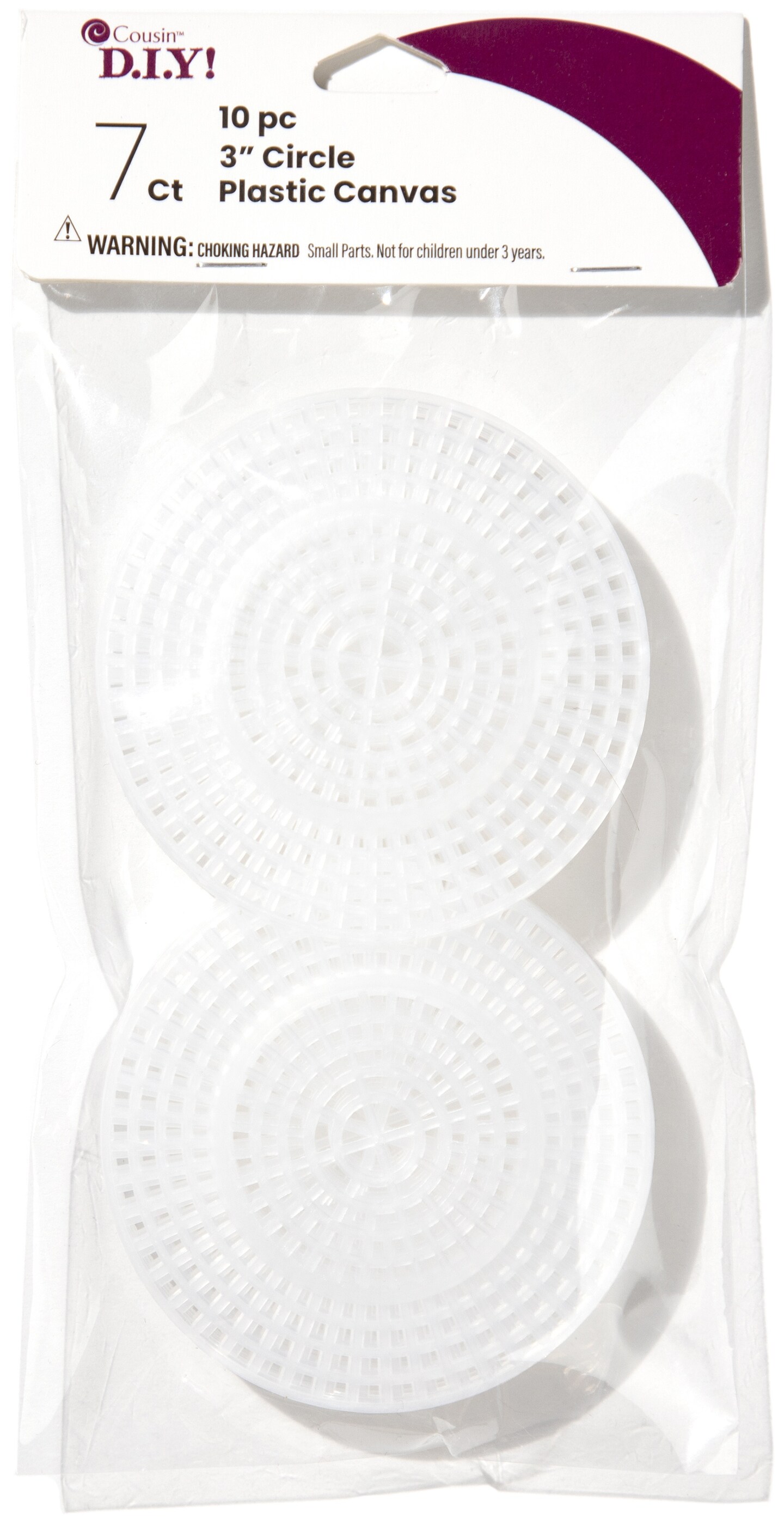 CousinDIY Plastic Canvas Shape 7 Count 3" 10/Pkg-Circle Clear