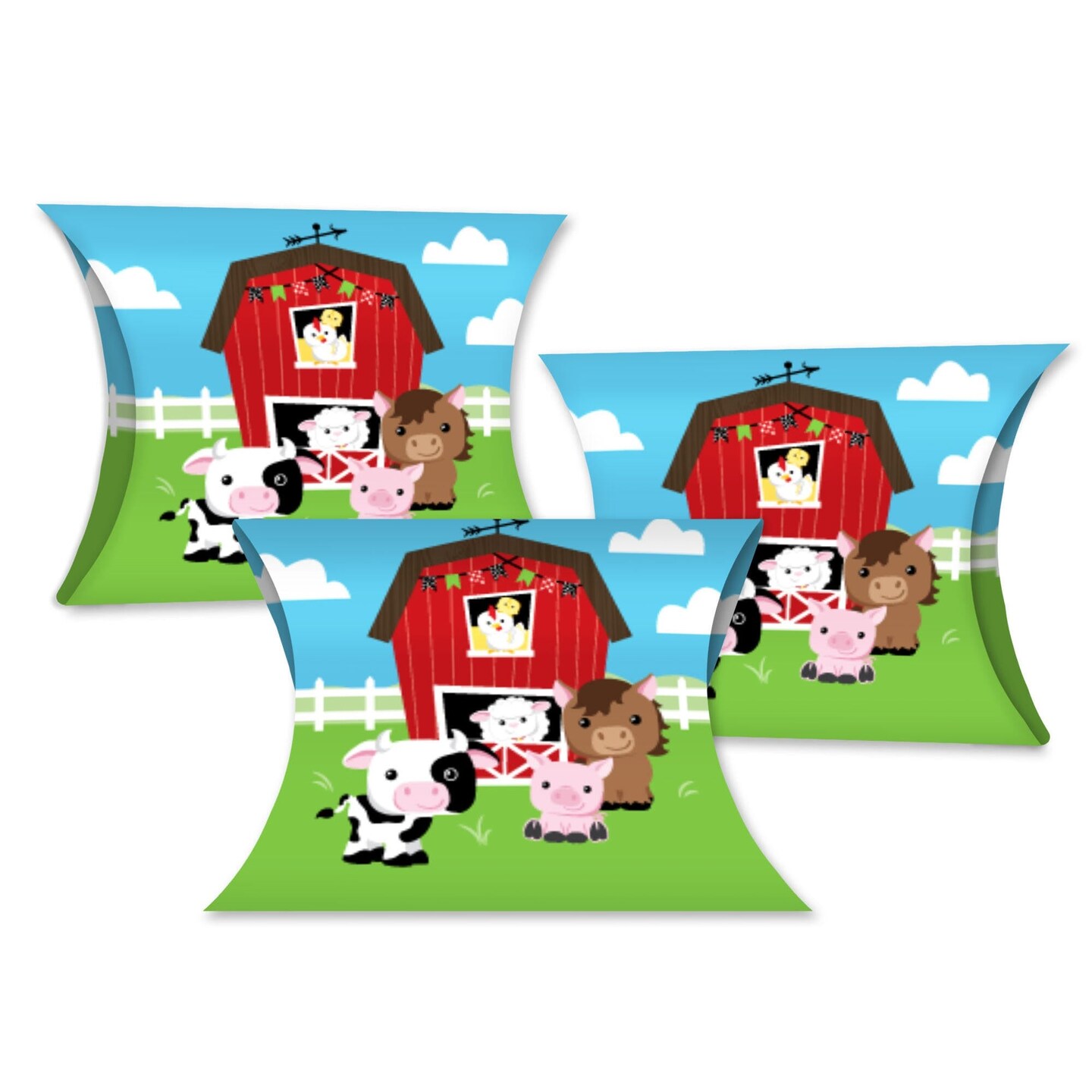 Big Dot of Happiness Farm Animals Favor Gift Boxes Barnyard Baby Shower or Birthday Party