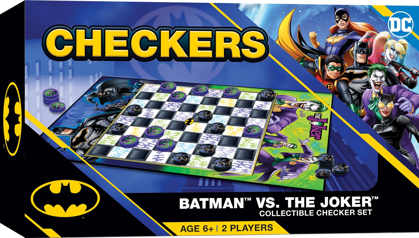 MasterPieces Officially licensed Batman Checkers Board Game for Families and Kids ages 6 and Up