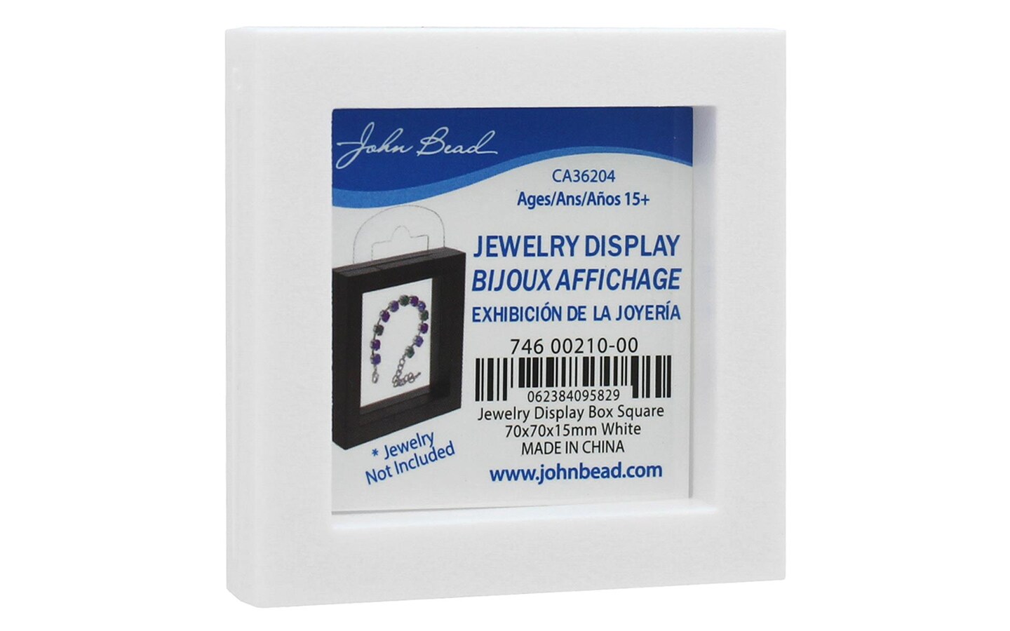 John Bead Jewelry Display Box 70x70x15mm White Michaels