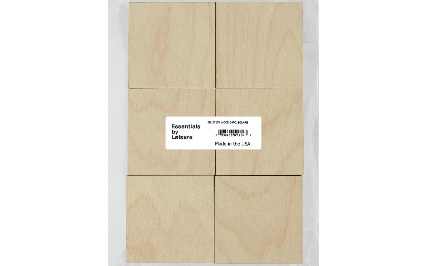 Essentials By Leisure Arts Arts Flat Wood Shape 24pc Square