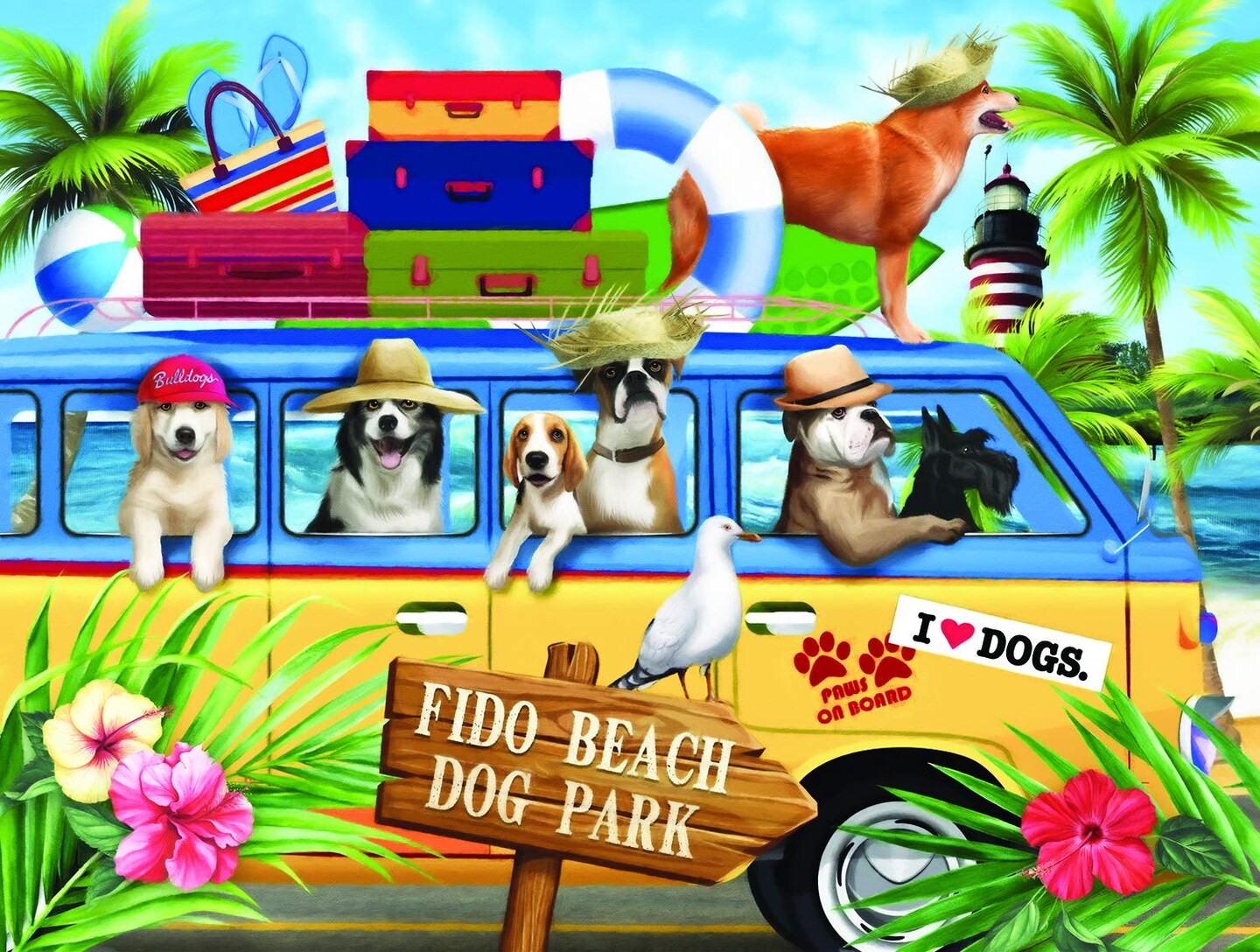 Sunsout Fido Beach 300 pc   Jigsaw Puzzle 29743