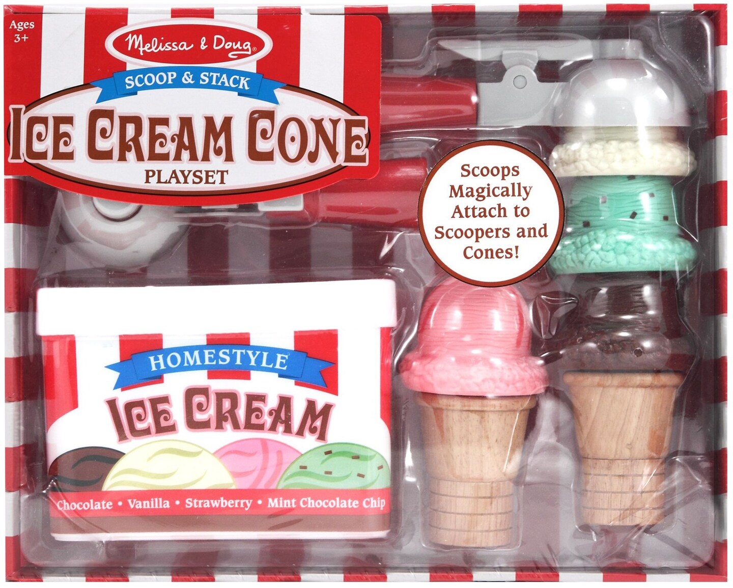 Melissa &#x26; Doug Scoop &#x26; Stack Ice Cream Cone Playset