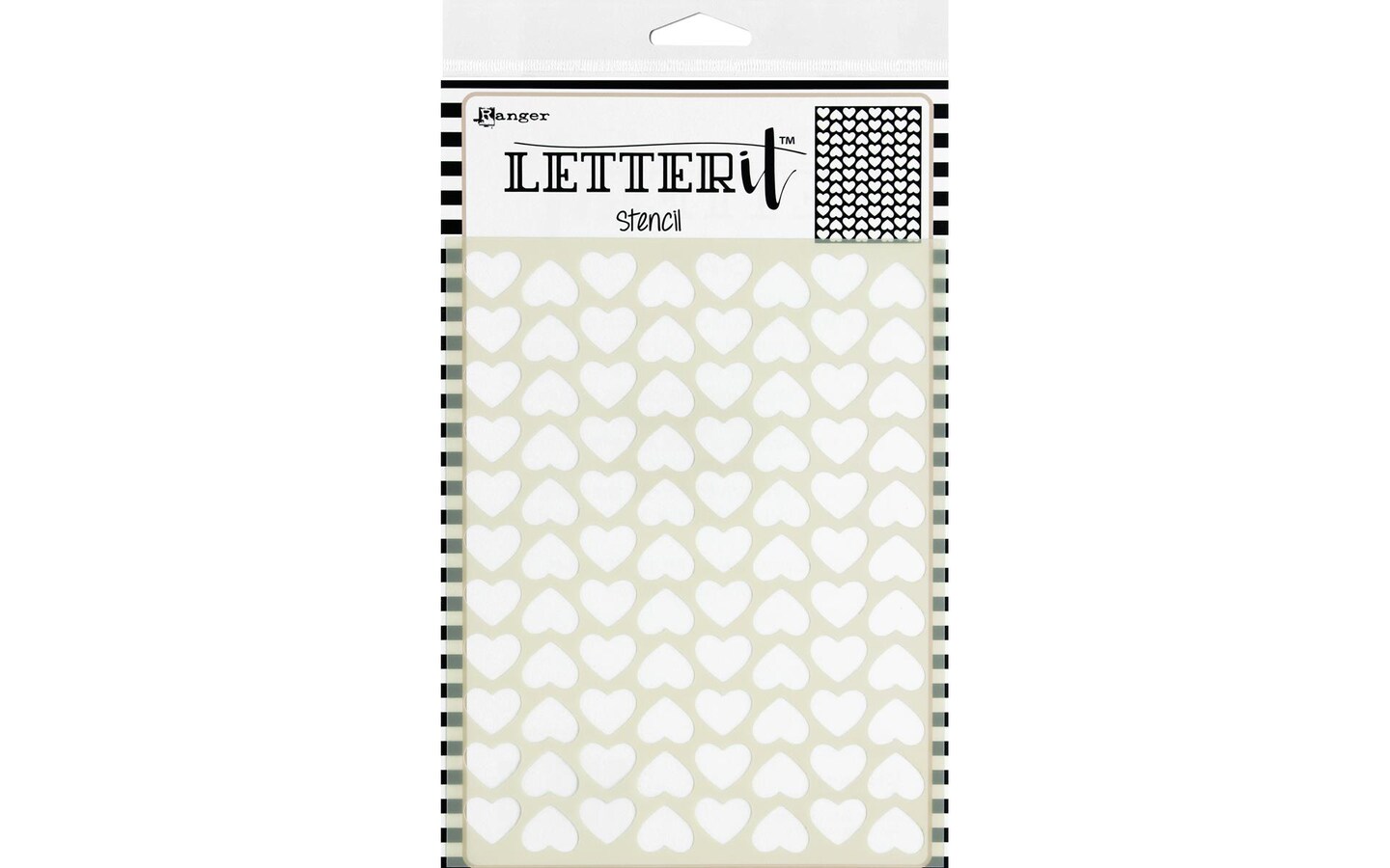 Ranger Letter It Stencil Treading Hearts