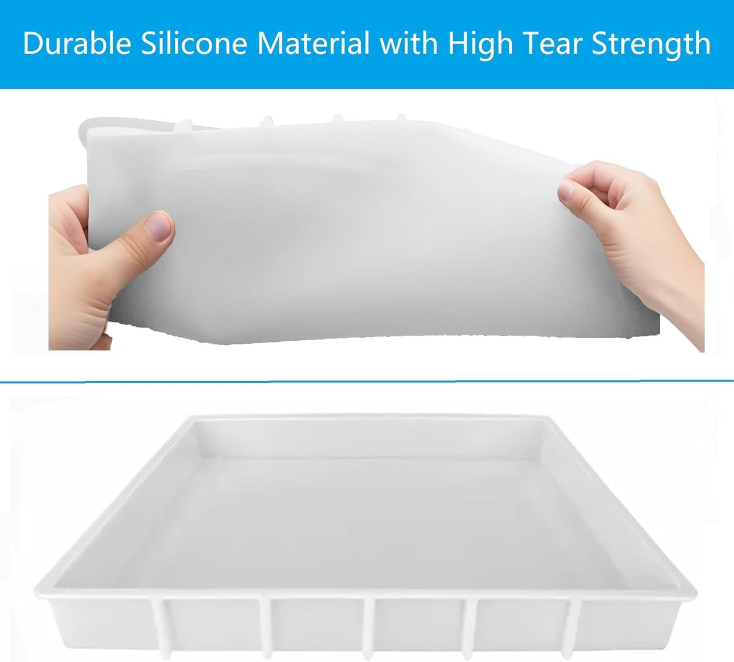 Large Rectangle Resin Table Silicone Molds 16 x 12 Inch Epoxy Resin Silicone Mold for River Coffee Table, Cutting Boards, Serving Trays, Cheese Platter