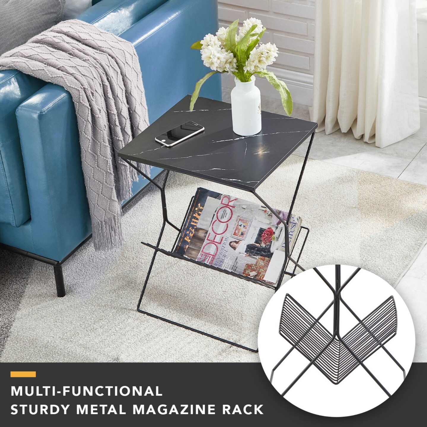 Bria End Table With Magazine Holder