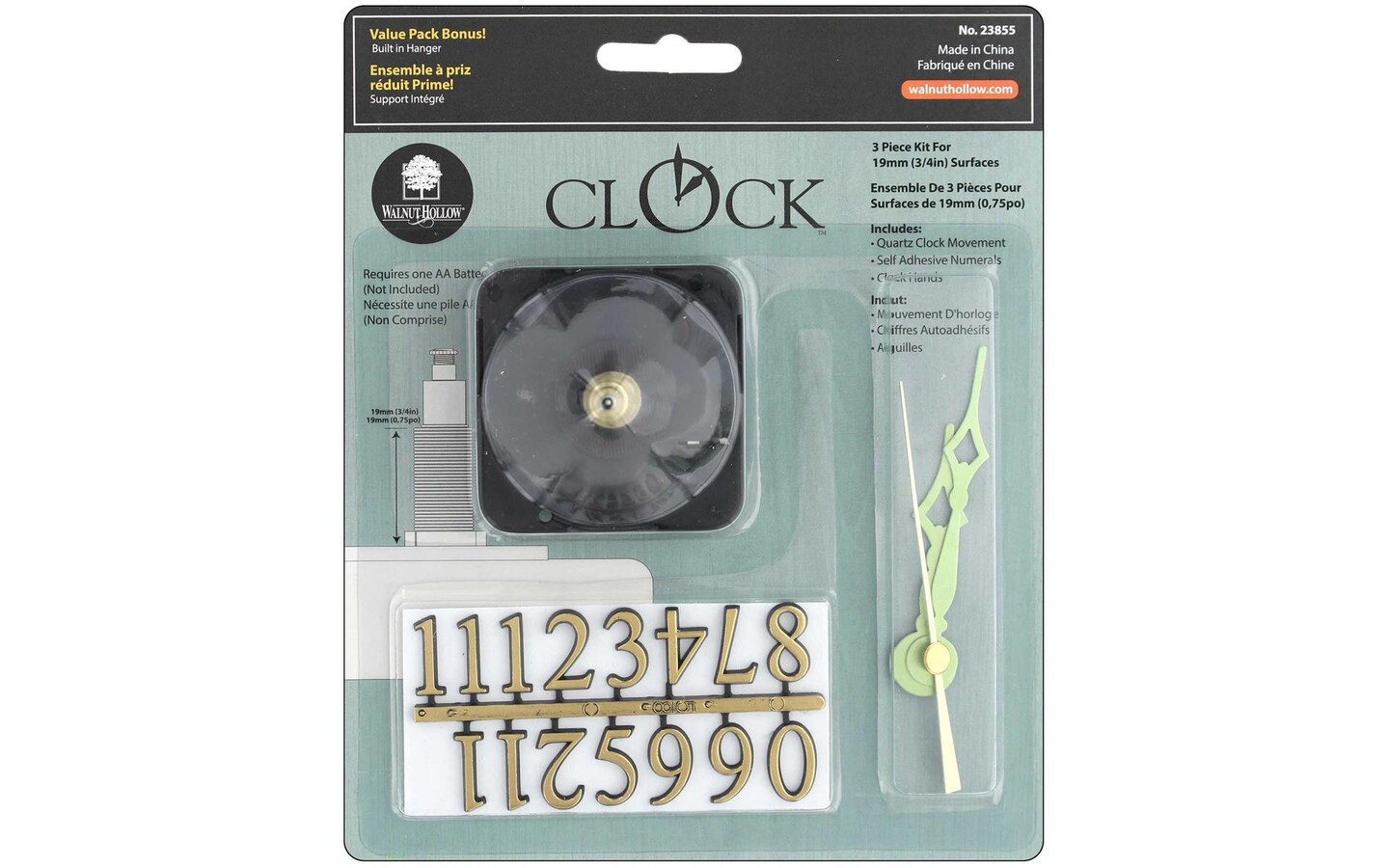 Walnut Hollow Clock Kit 3/4" 3pc Michaels