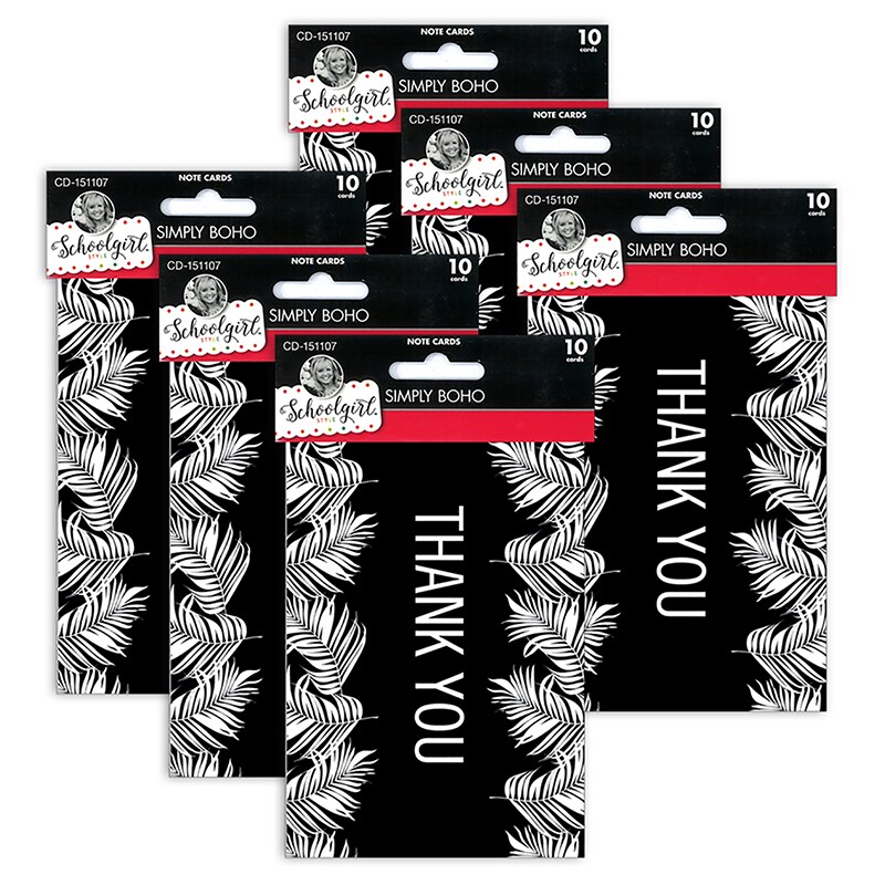 Simply Boho Note Cards with Envelopes, 10 Per Pack, 6 Packs