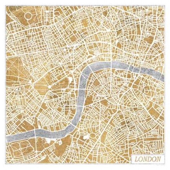 Gilded London Map Poster Print by Laura Marshall - Item # VARPDX17664