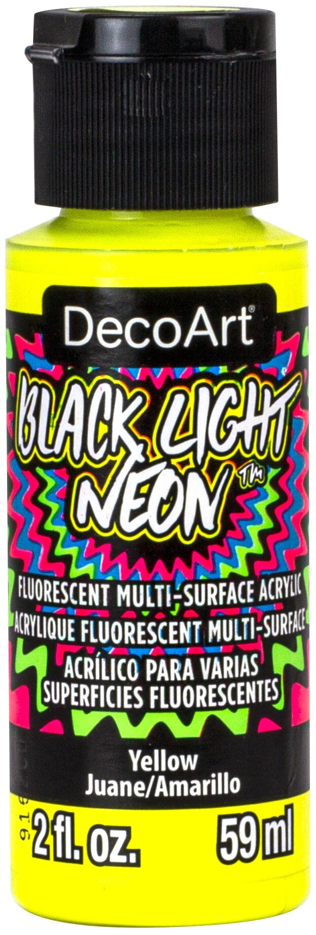 DecoArt Black Light Neon Acrylic Paint 2oz-Yellow