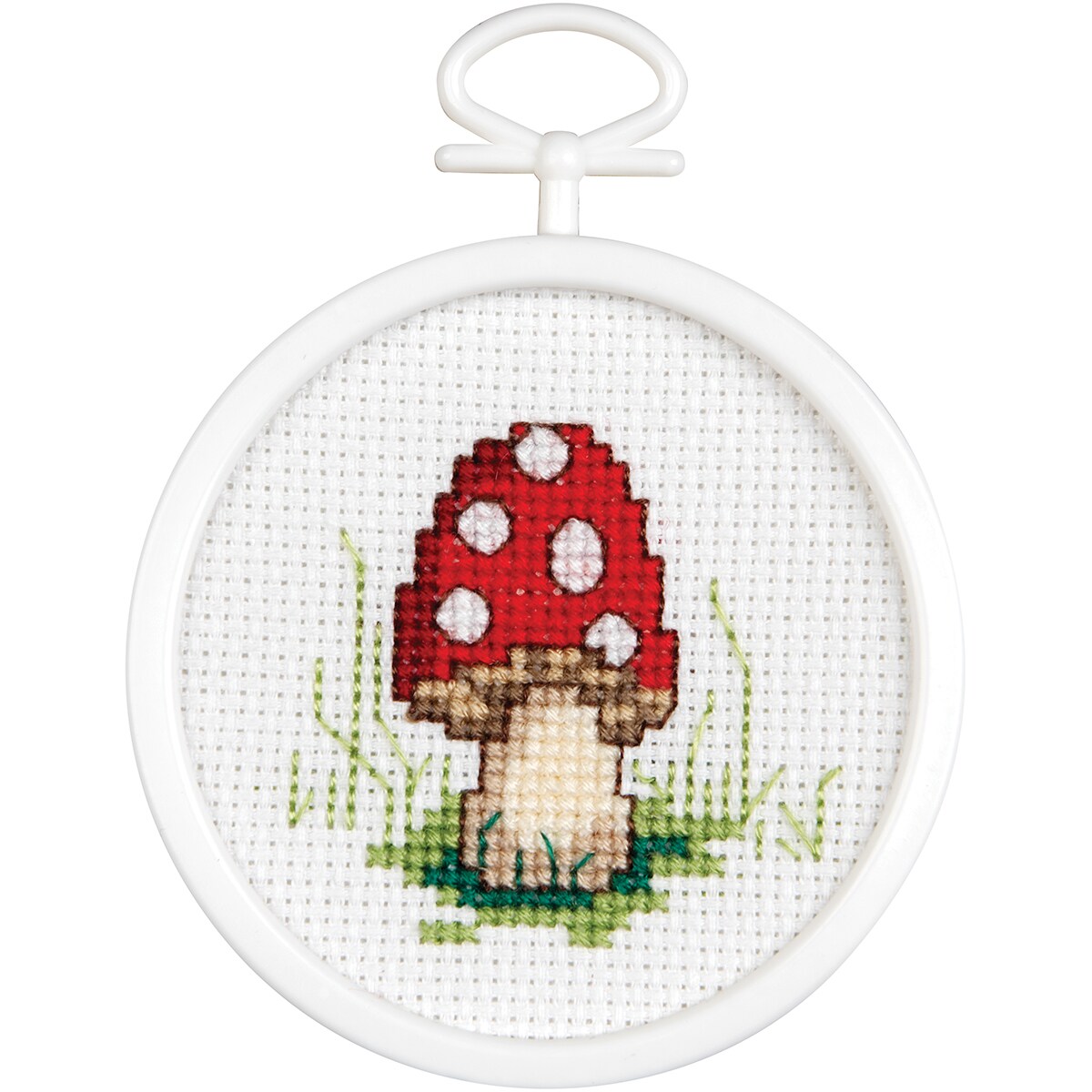Janlynn Mini Counted Cross Stitch Kit 2.5&#x22; Round-Mushroom