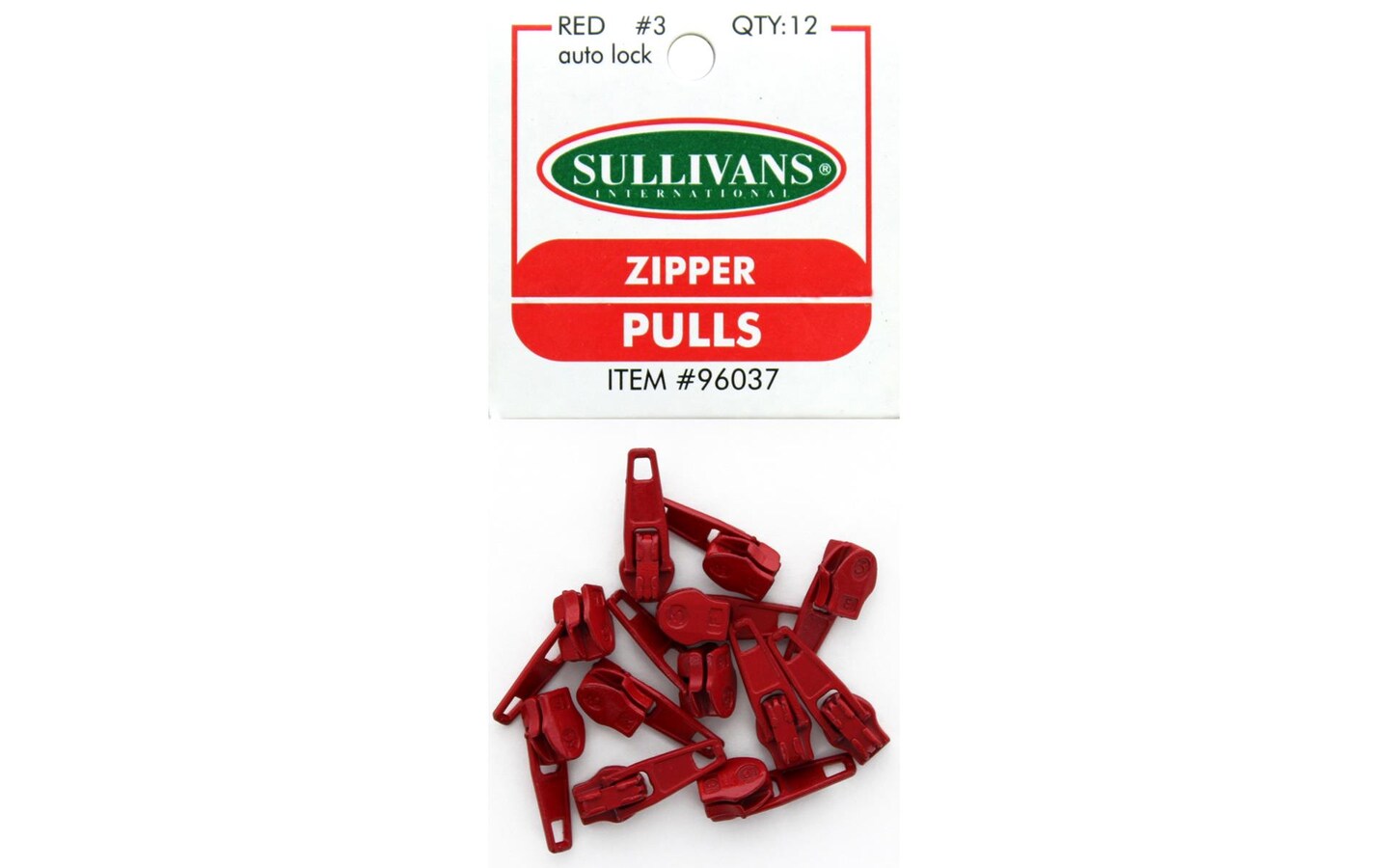 Sullivans Zipper Pulls Pkg 12pc Red Michaels