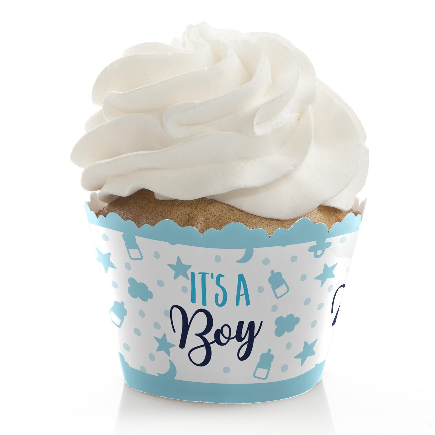 Big Dot of Happiness It&#x27;s a Boy - Blue Baby Shower Decorations - Party Cupcake Wrappers - Set of 12
