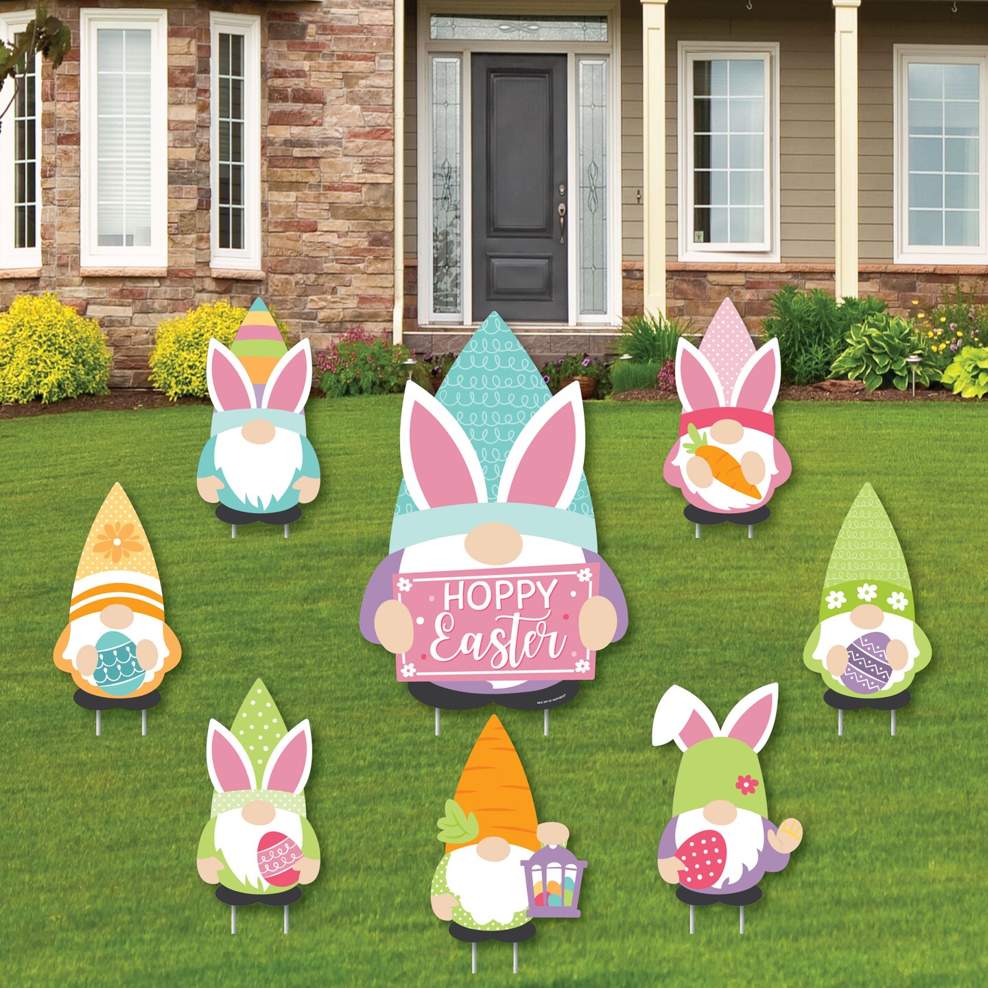 Big Dot Of Happiness Easter Gnomes Yard Sign And Outdoor Lawn