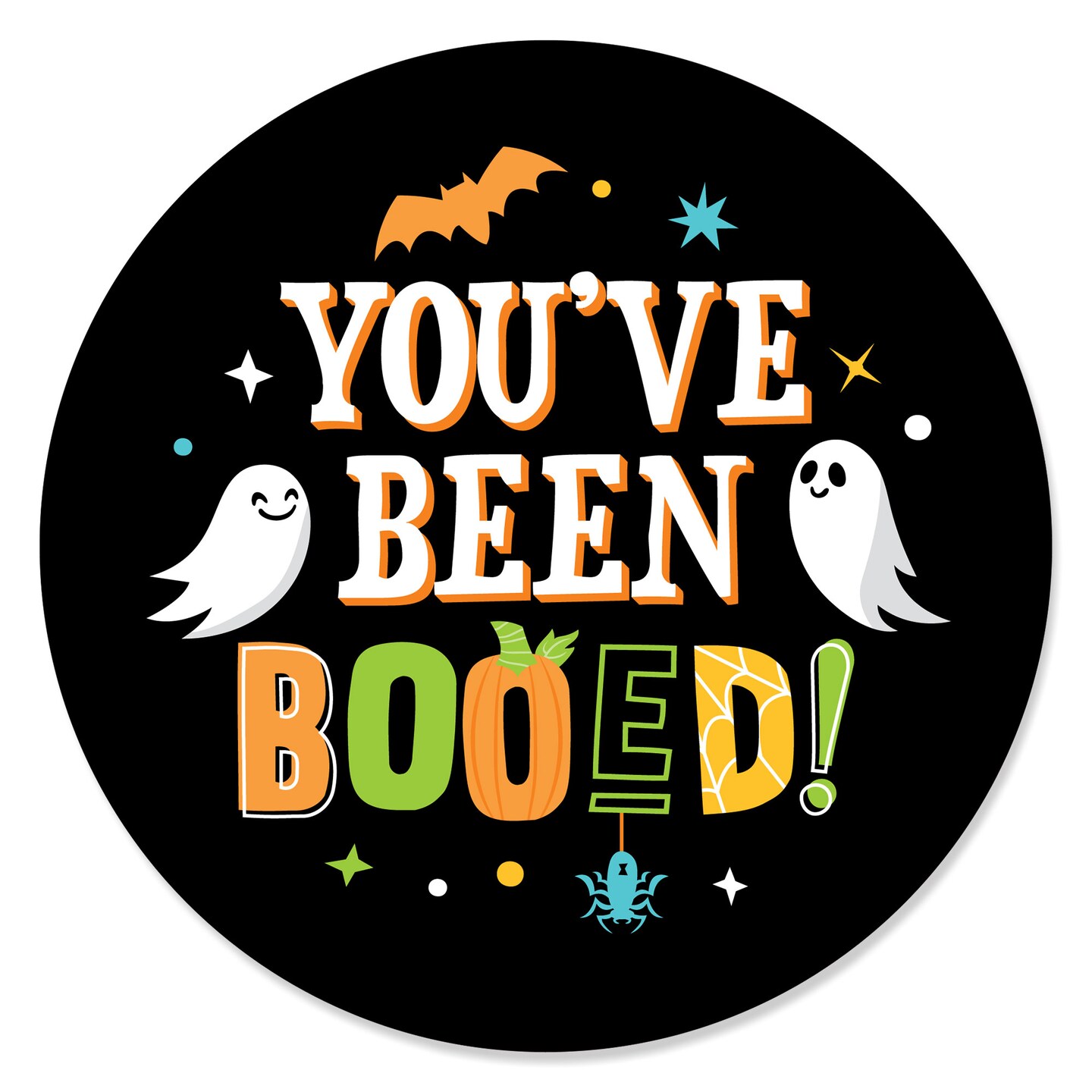Big Dot of Happiness You&#x27;ve Been Booed - Ghost Halloween Party Circle Sticker Labels - 24 Count
