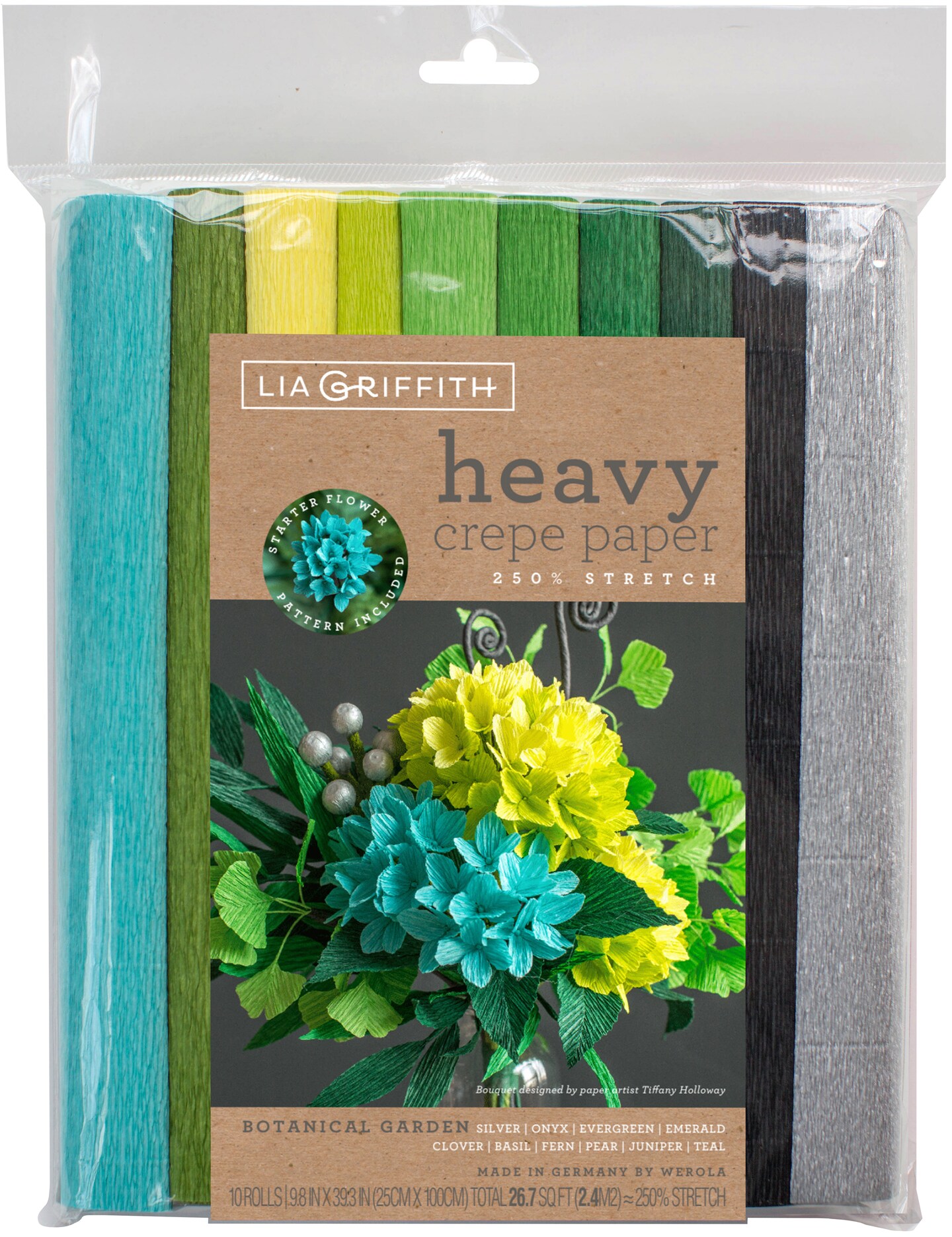 Lia Griffith Heavy Crepe Paper 10/Pkg-Botanical Garden