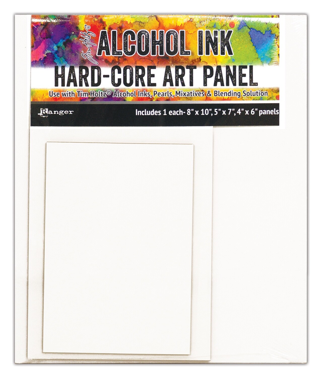 Tim Holtz Alcohol Ink Hard Core Art Panel 3/Pkg-Rectangle 4&#x22;X6&#x22;, 5&#x22;X7&#x22;, 8&#x22;X10&#x22; 1 Each