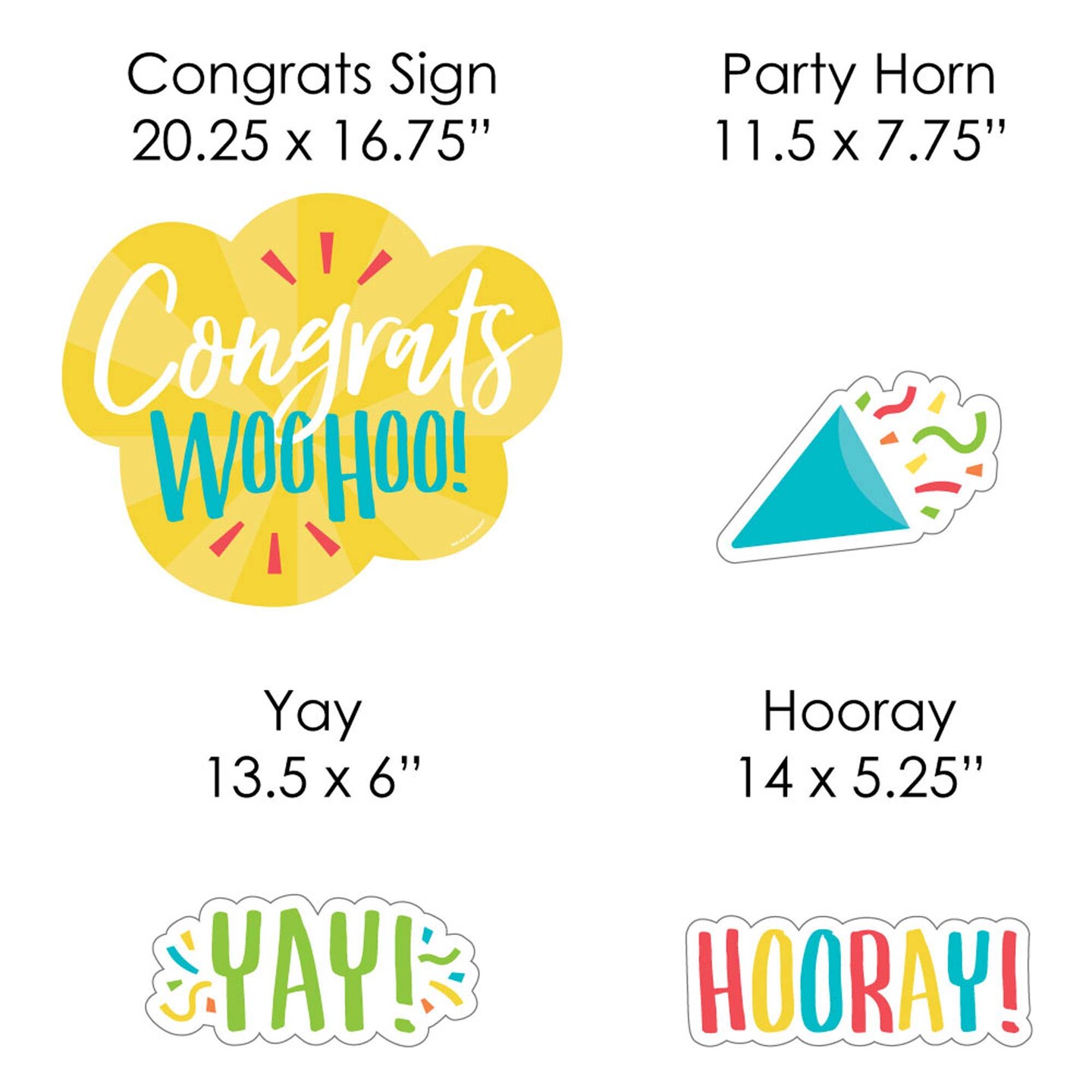 Big Dot of Happiness Congrats - Yard Sign and Outdoor Lawn Decorations - Congratulations Yard Signs - Set of 8