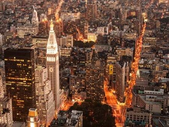 Aerial view of Manhattan with Flatiron Building, NYC Poster Print by  Michel Setboun - Item # VARPDX3MS3278