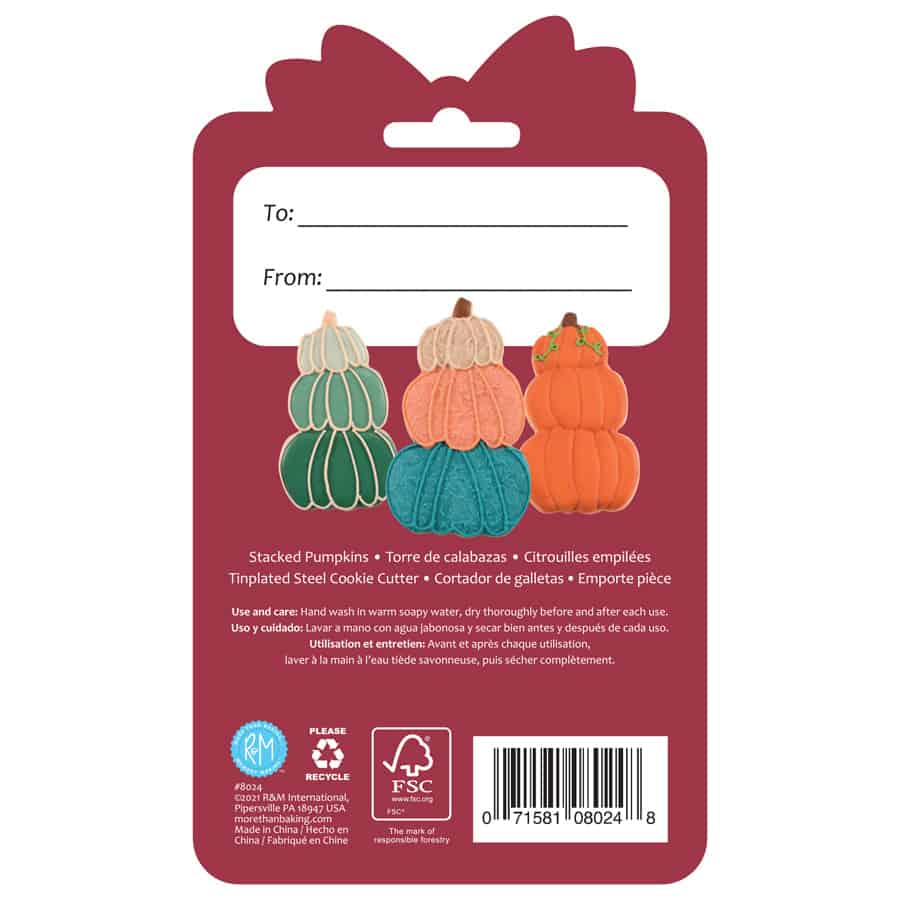 Stacked Pumpkin Cookie Cutter 4&#x22; Carded