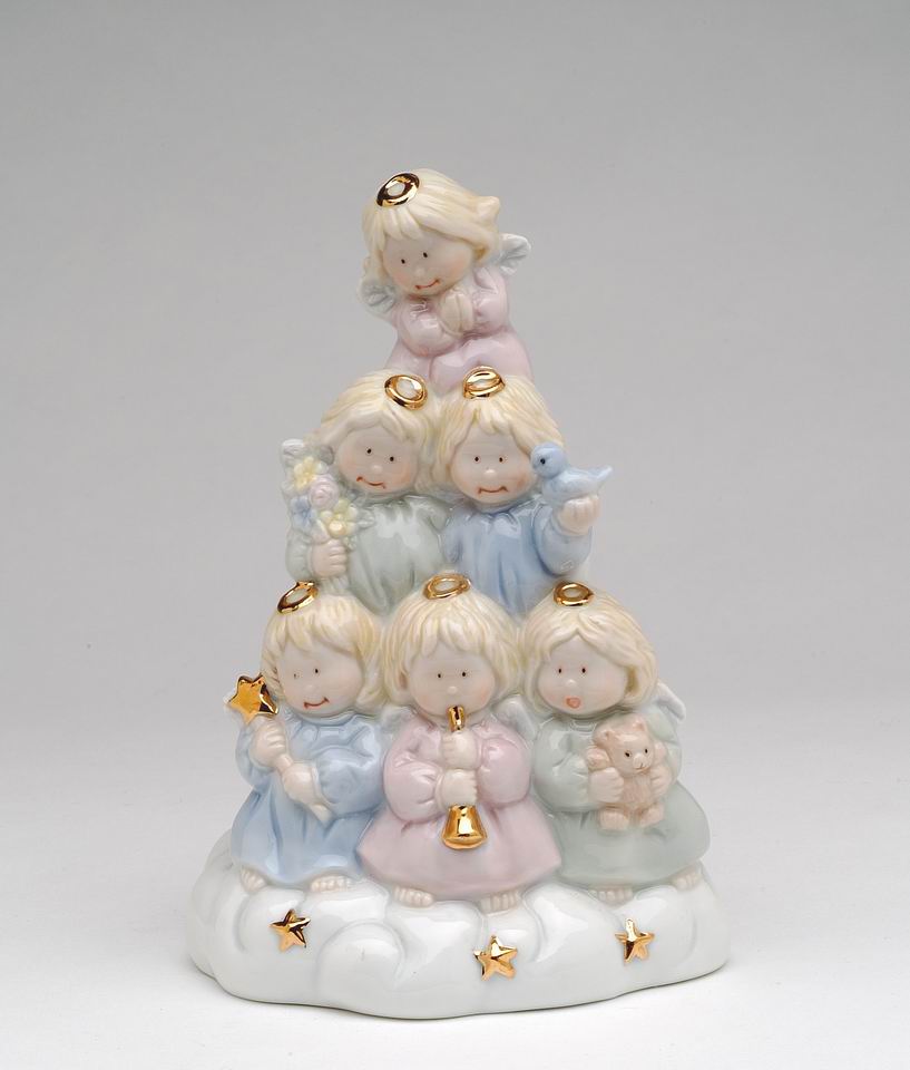 Ceramic Angel Tree Music Box, Home D&#xE9;cor, Religious D&#xE9;cor, Religious Gift, Church D&#xE9;cor, Baptism Gift, Nursery Room Decor