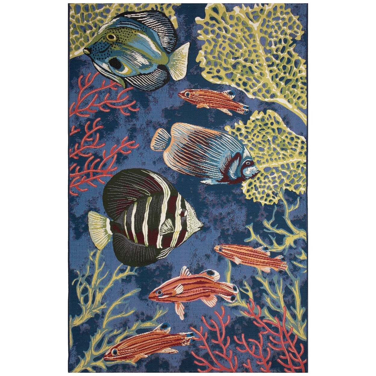 The Rug Department Liora Manne Marina Fish Indoor Outdoor Area Rug Navy