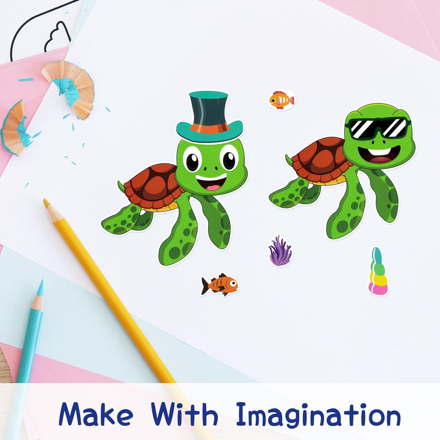 Wrapables Make Your Own Sticker Sheets, DIY Make a Face Animal, Food, Party Favor Stickers (24 Sheets)