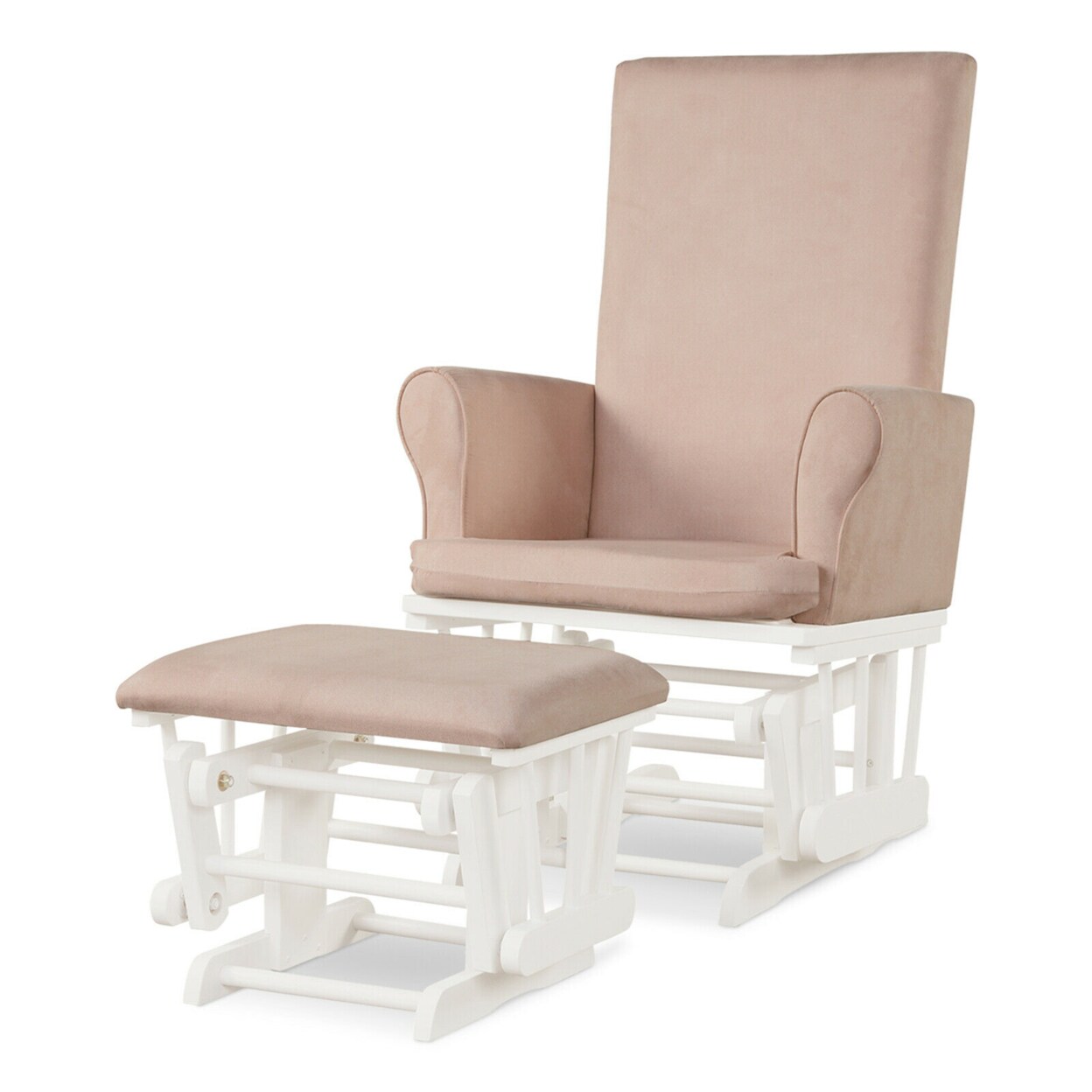 Glider And Ottoman Cushion Set Wooden Baby Nursery Rocking Chair
