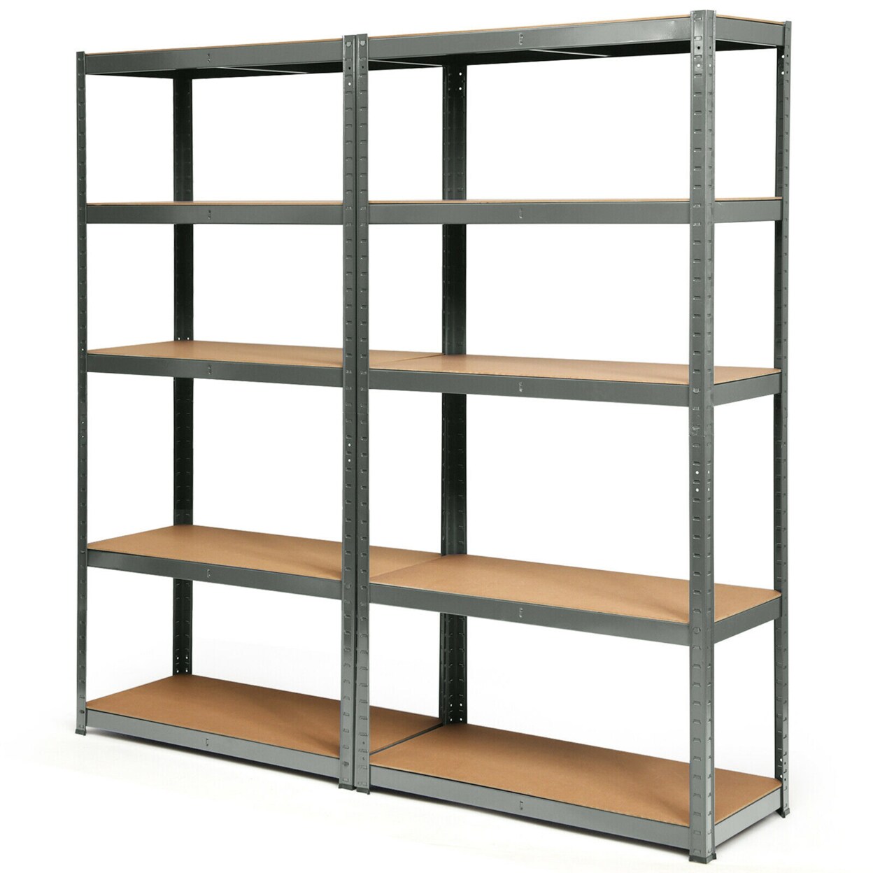 Gymax 1/2/3/4PCS 72 Metal 5-Tier Garage Storage Rack Shelf Adjustable Freestanding Gray