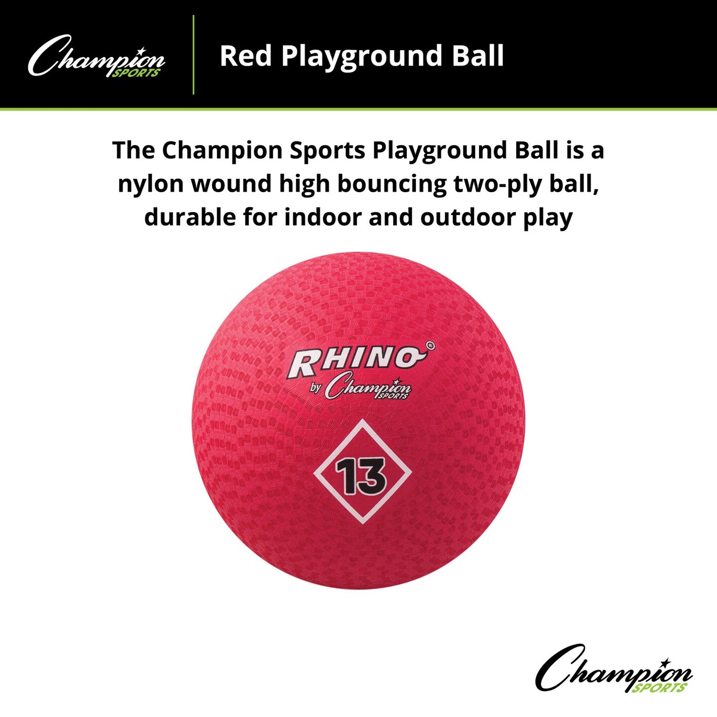 Playground Ball, 13&#x22;, Red