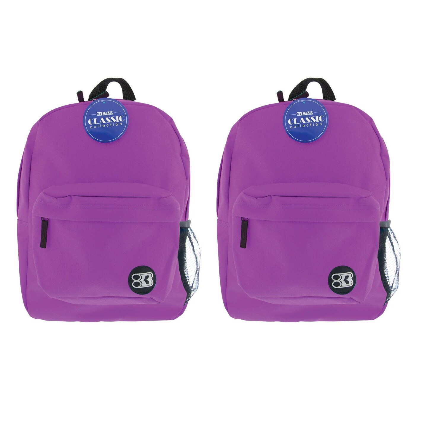 Classic Backpack 17&#x22; Purple, Pack of 2