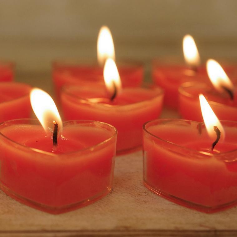 72 pcs 2&#x22; Red Heart Votive Tealight Candles Wedding Party Centerpieces