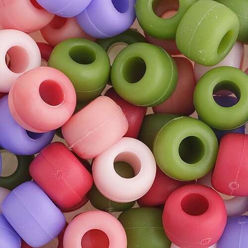 John Bead 9mm Assorted Matte Plastic Pony Beads, 1000pcs