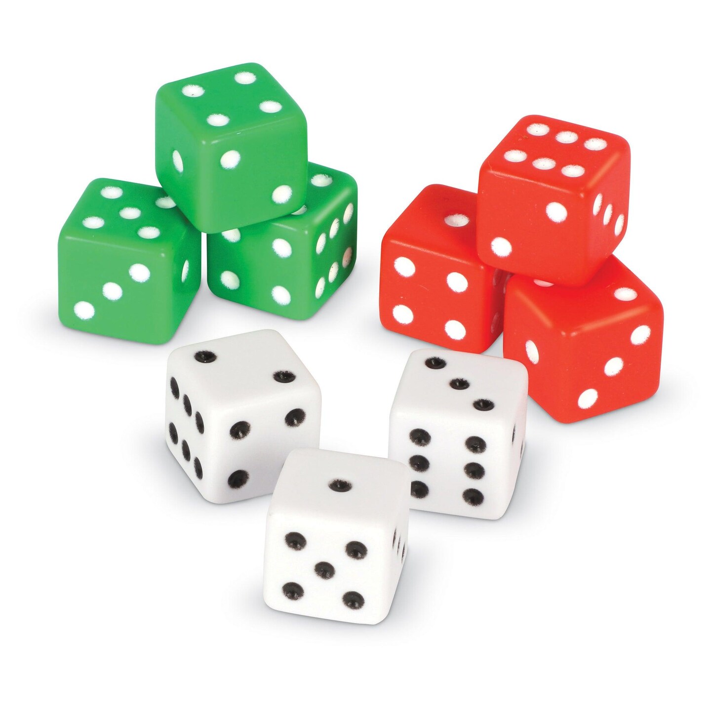 Dot Dice, Red, Green &#x26; White, 36 Per Pack, 3 Packs
