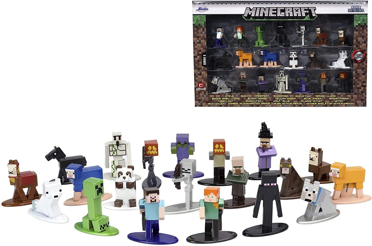 Minecraft Wave 5 Nano Metalfigs 20 Pack | 1.65 Inch Die-Cast Metal Figures