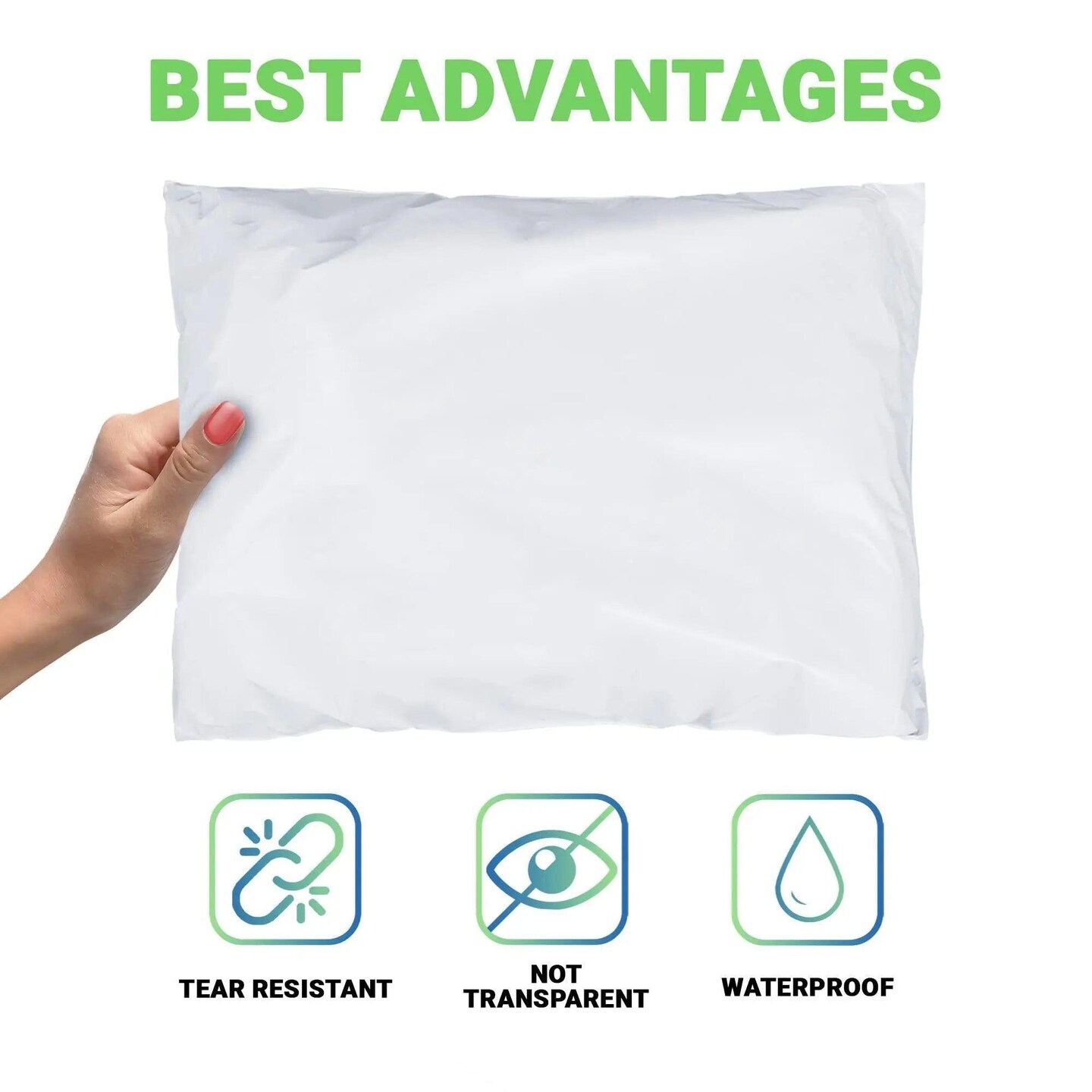 White Poly Mailers Pack of 100 Plastic Shipping Bags Self Seal 12x15.5 Mailing Packaging for Small Business 2 Mil Glossy Plastic Mailing Envelopes Reliable Shipping Envelopes for Clothing