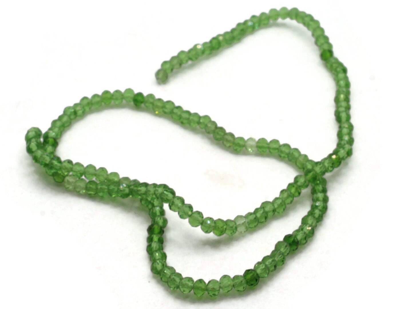 150 4mm x 3mm Mixed Green Glass Faceted Rondelle Beads
