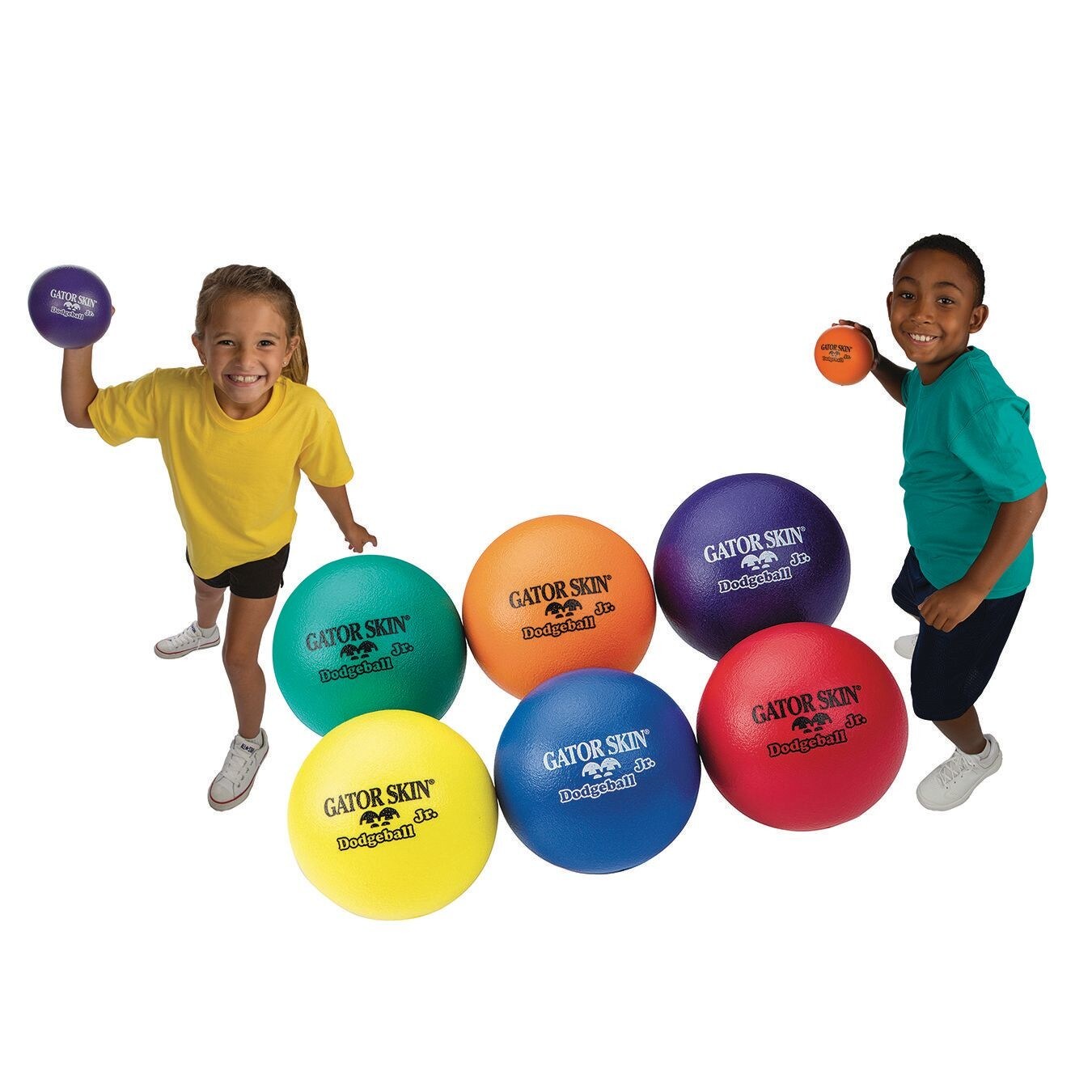 S&S Worldwide Gator Skin Junior Dodgeballs. Assorted color 5" PU Coated Foam Balls. Soft No-Sting Kid's Balls for Camps, After School Programs, Basement Dodgeball and more. For Ages 4 - 8. Set of 6.