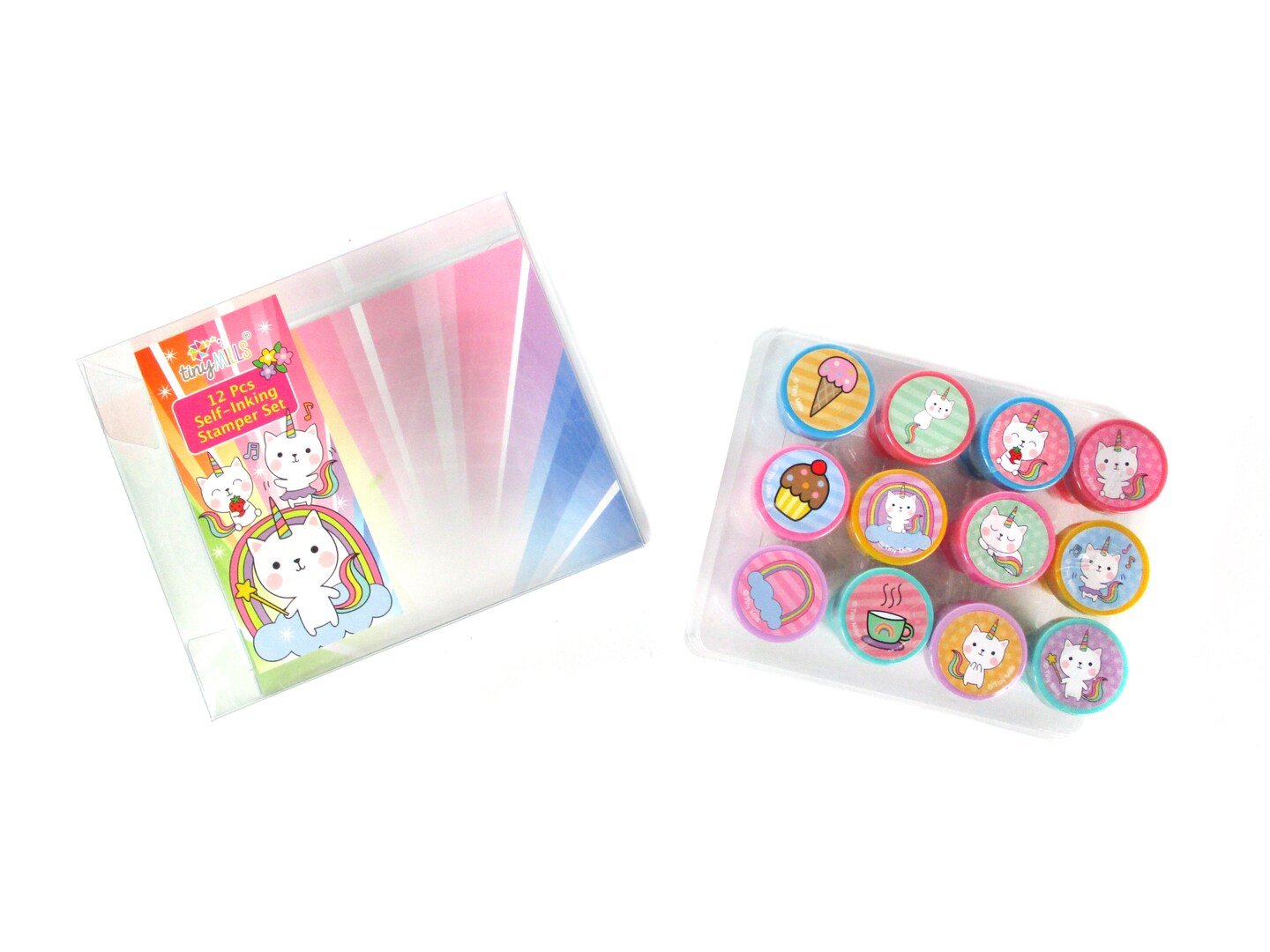 TINYMILLS 12 Pcs Unicorn Kitty Caticorn Stamp Kit