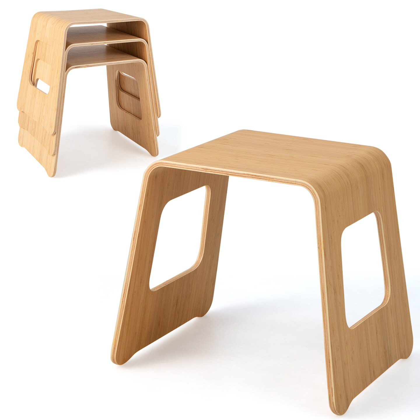 4-pack Stack-able Wicker Stool With Anti-Skid Foot Pads